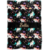 Personalized Name Unicorns Blanket for Girls - Bella