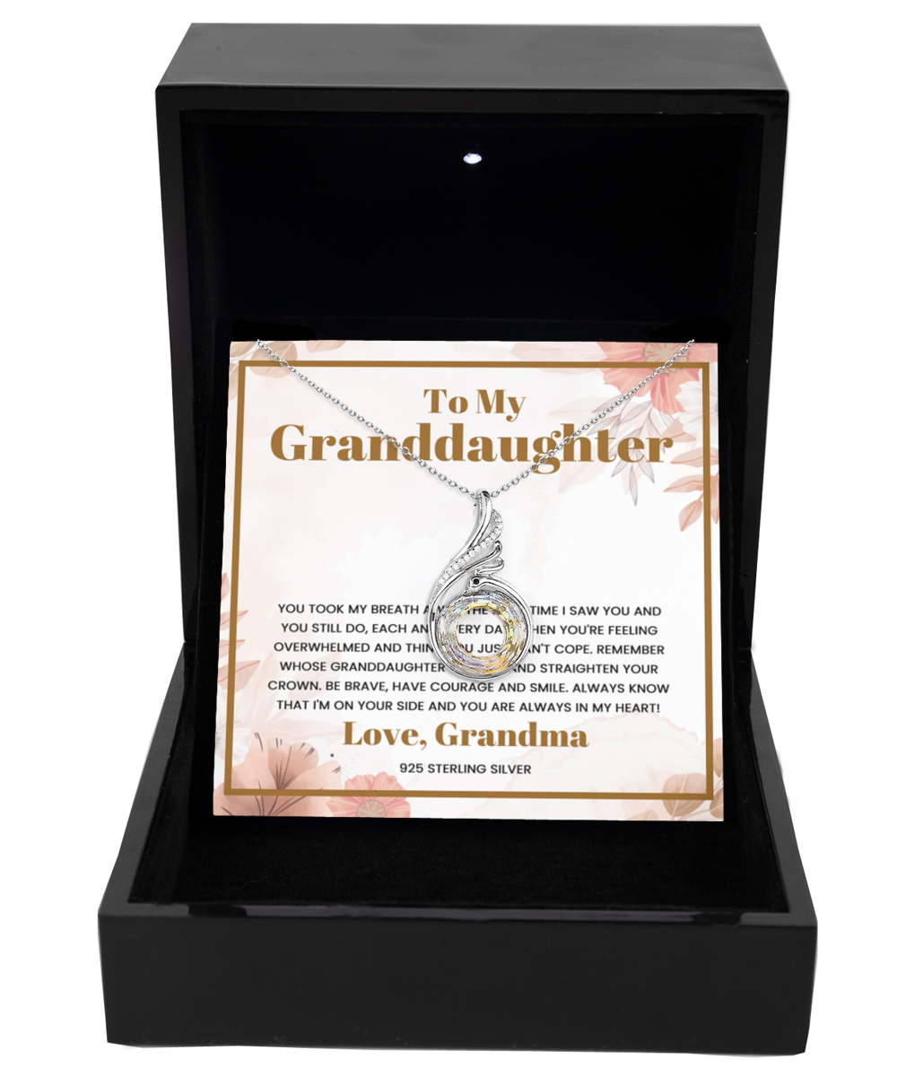 Granddaughter - You Took My Breath - Love Grandma - Rising Phoenix Necklace