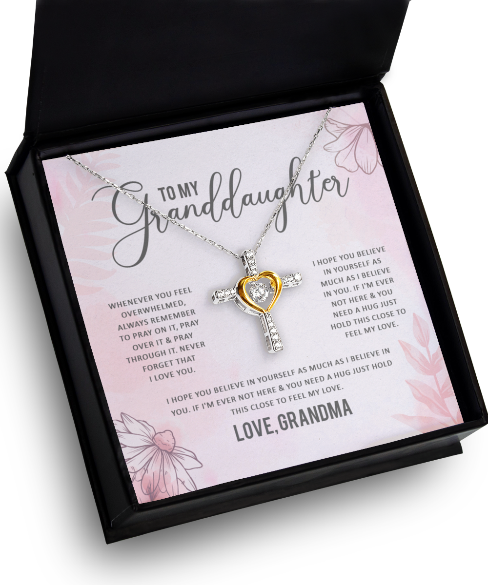 Granddaughter - Believe & Pray - Love Grandma - Cross Dancing Necklace