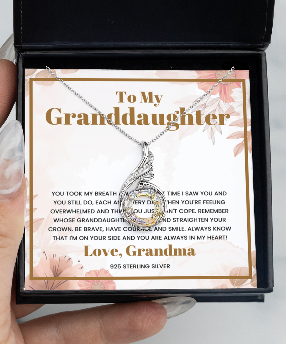 Granddaughter - You Took My Breath - Love Grandma - Rising Phoenix Necklace