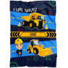 Personalized Name I Love Trucks Blanket for Boys & Girls with Character Personalization - Gage