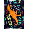 Dinosaurs T-Rex Personalized Name Blanket for Boys, Kids - Alex