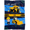 Personalized Name I Love Trucks Blanket for Boys & Girls with Character Personalization - Ben