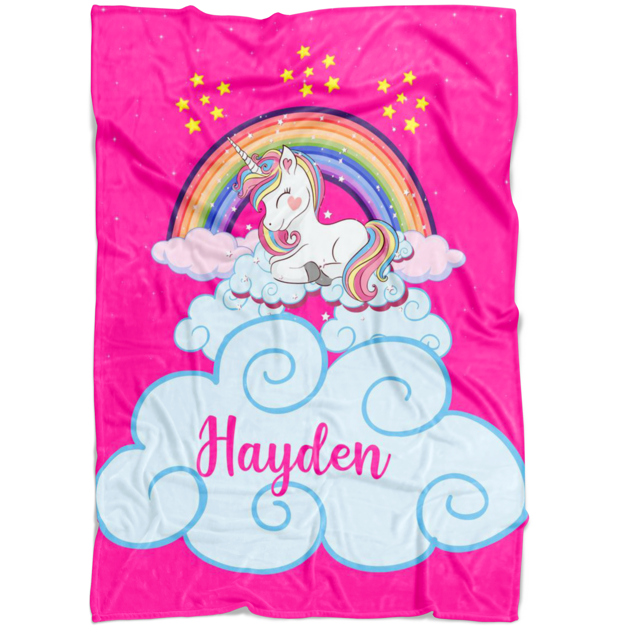 Personalized Name Magical Unicorn Blanket for Babies & Girls - HAYDEN