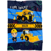 Personalized Name I Love Trucks Blanket for Boys & Girls with Character Personalization - Halen