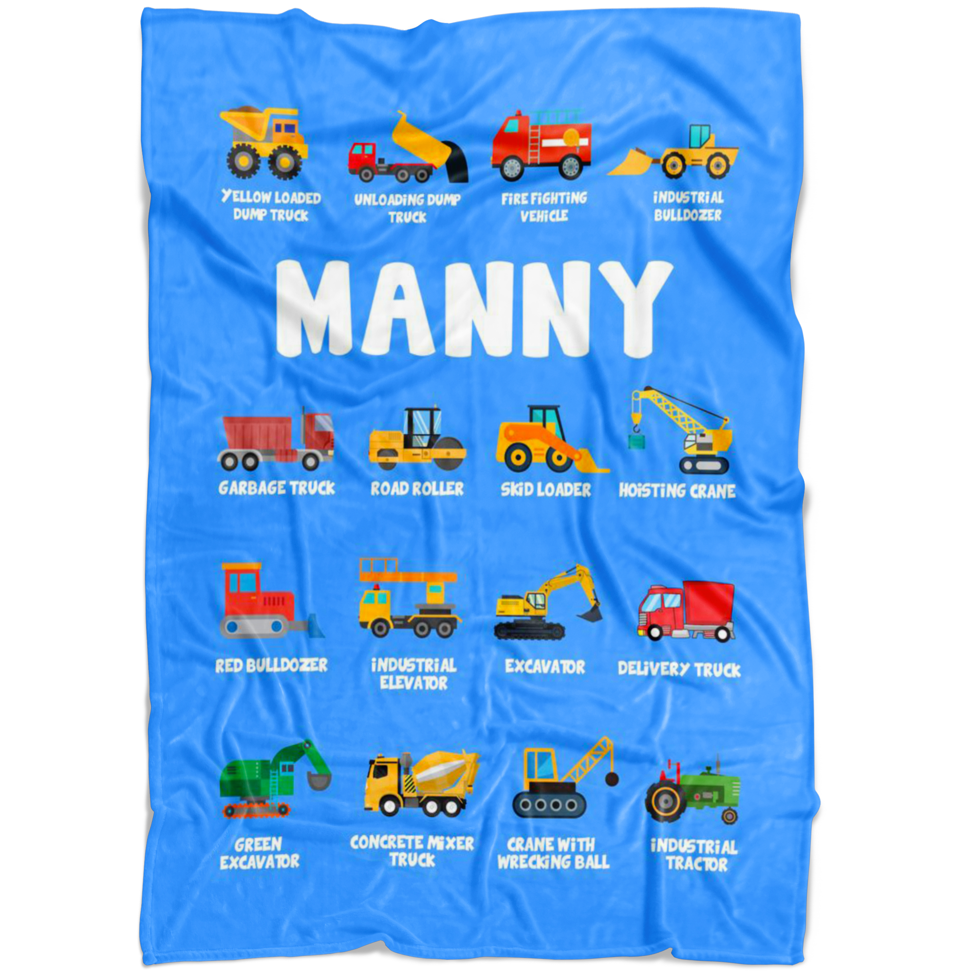 Manny Construction Blanket Blue
