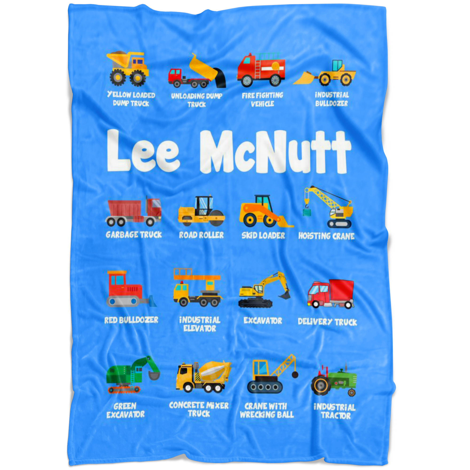 Lee McNutt Construction Blanket Blue
