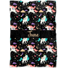 Personalized Name Unicorns Blanket for Girls - June