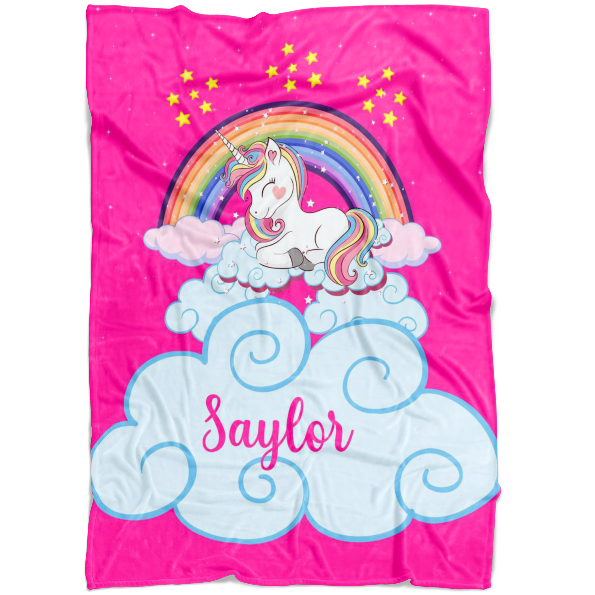 Personalized Name Magical Unicorn Blanket for Babies & Girls - Saylor