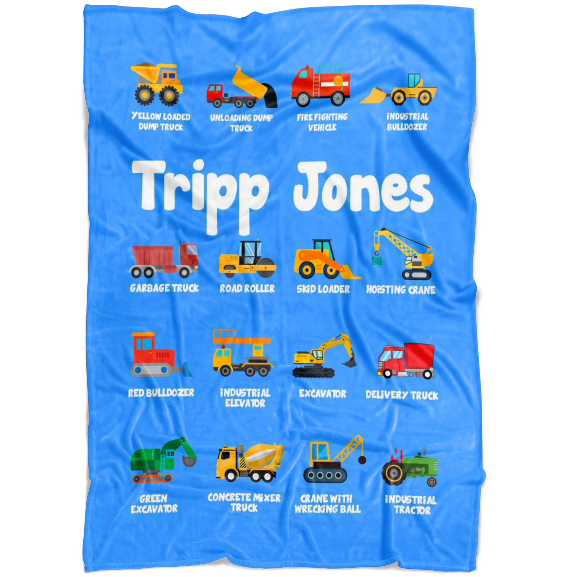 Tripp Jones Construction Blanket Blue