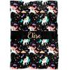 Personalized Name Unicorns Blanket for Girls - Elise