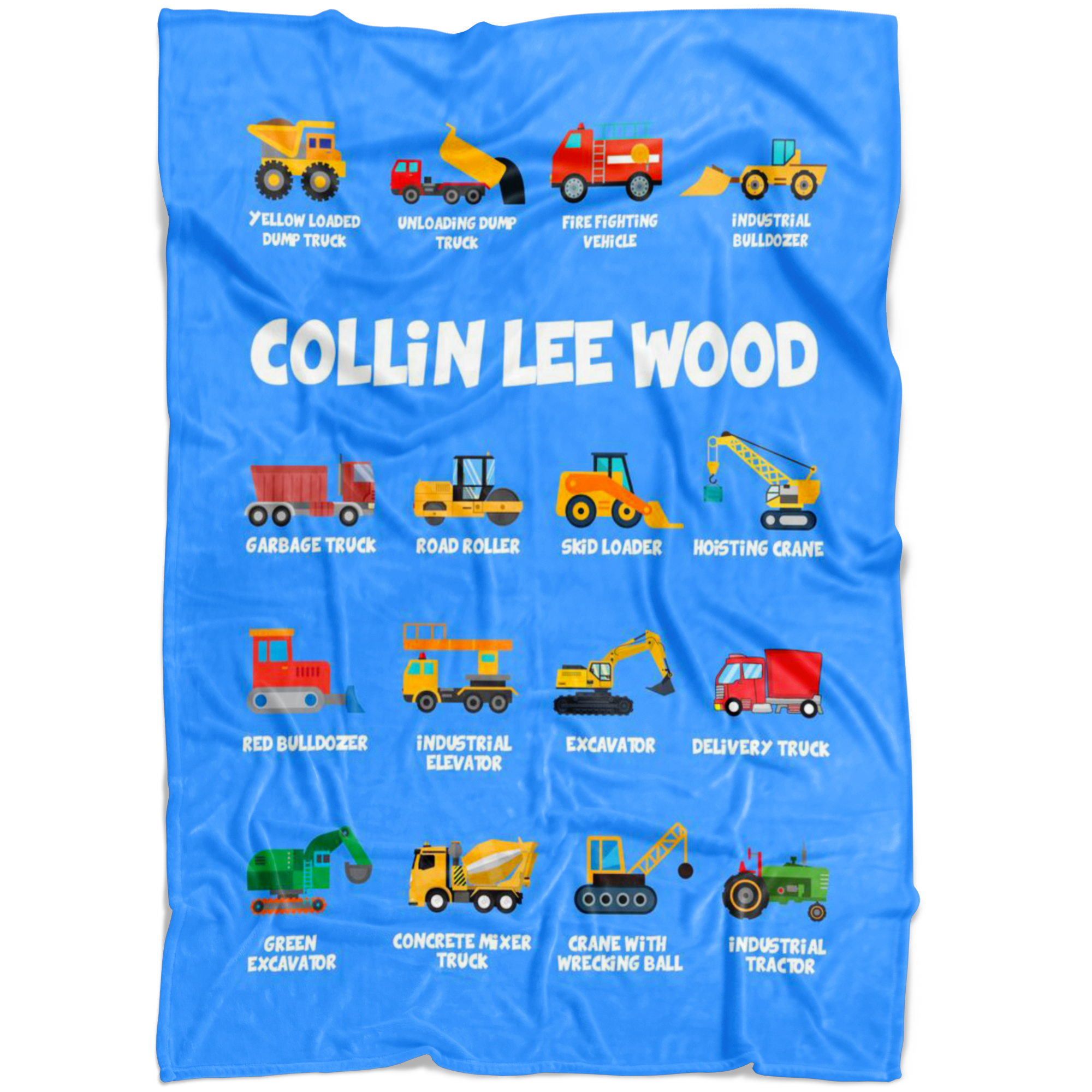 Collin Lee Wood Construction Blanket Blue