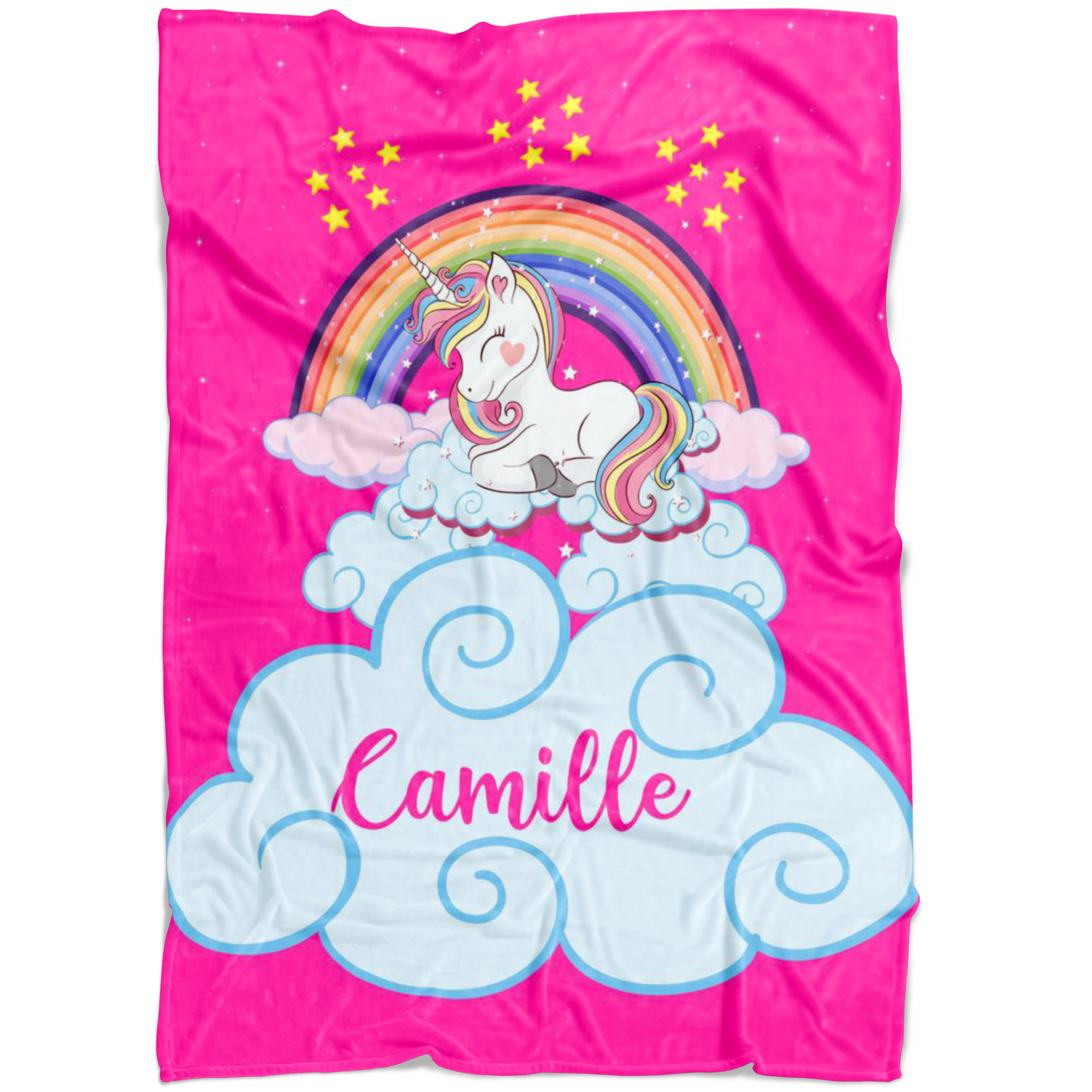 Personalized Name Magical Unicorn Blanket for Babies & Girls - Camille